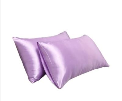 China Set of 2 Solid Satin Luxury pillow cases with Envelope Closure Hypoallergenic Machine Washable for sale