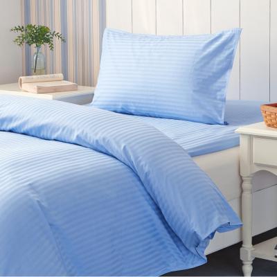 China Sateen Stripe 233-400 Thread Count Cotton Bed Sheet Set Wrinkle Resistant / Hypoallergenic for sale