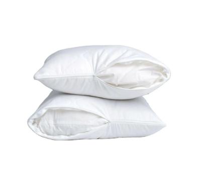 China Quilted 100% Cotton Pillow Case White Pillow Protector Covers With Hidden Zipper for sale