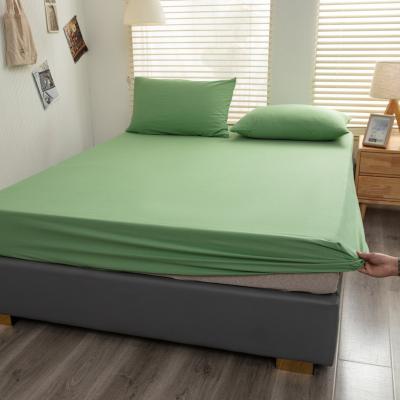 China Hypoallergenic Green Cotton Bed Sheet Set 300TC Machine Washable for a Cozy and Healthy Nights Sleep for sale