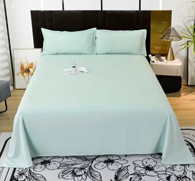 China Customized Color Plain Cotton Bed Sheet Sets with Hypoallergenic Design for sale