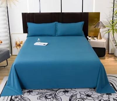 China All Season Hypoallergenic Plain Cotton Bed Sheet Set Soft 400 Thread Count Machine Washable for sale