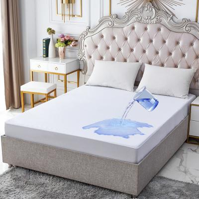 China Cotton Polyester Waterproof Mattress Protector Cover Mattress Topper Queen With Elastic for sale