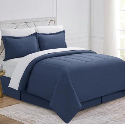 China Navy Premium All Season 100% Cotton Comforter with Cozy Polyester Fill Te koop