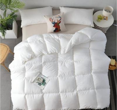 China White Down Alternative Custom Design Bedding Quilt King Size Polyester Microfiber Box Quilted Winter Comforter for sale