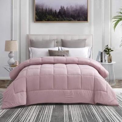 China Pink Custom Design Bedding Box Quilted Queen Size Polyester Microfiber All Season Comforter for sale