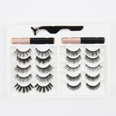 China Bestselling 10 Pairs Thick Magnetic Lashes Kit With Tweezers Lashes Box Private Label Support Custom Drop Shipping for sale