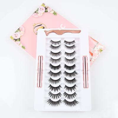 중국 Wholesale Thick Magnetic Eyelash Extension Kit Magnetic Eyeliner No Glue Private Label False Eyelash Magnetic Kit With Tweezers 판매용