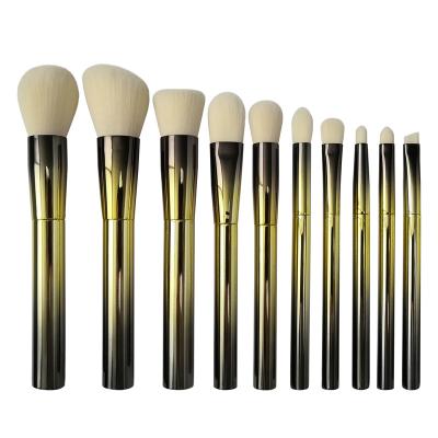 China Angular Blush 10 Pcs Premium Synthetic Cosmetic Brushes Makeup Brushes Kit for sale