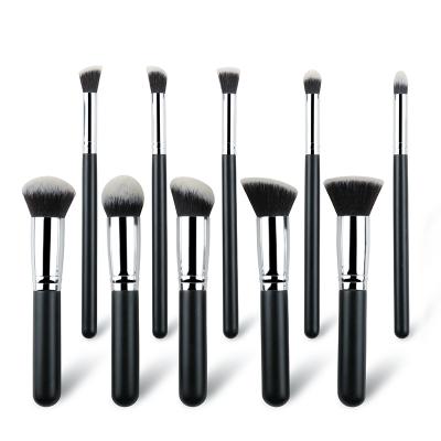 China 2021 Soft Synthetic Hair Amazon Product 10pcs Makeup Brush Set Logo And Bag Customized Hot Sale Vegan Makeup Brush Set for sale