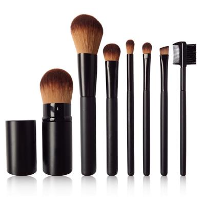 China Angular Blush Brush Make To Install Kit Wholesale Wood Handle Private Luxury Black Label Base Brush Set Makeup Cosmetic Brushes for sale