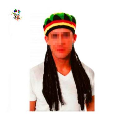 China Jamaican Funny Image OEM Rasta Rastafarian Party Hats With Dreadlocks HPC-0205 for sale