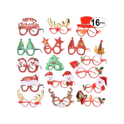 China Plastic Cheap 16pcs Set Plastic Funny Party Wear Christmas Glasses HPC-6002 for sale