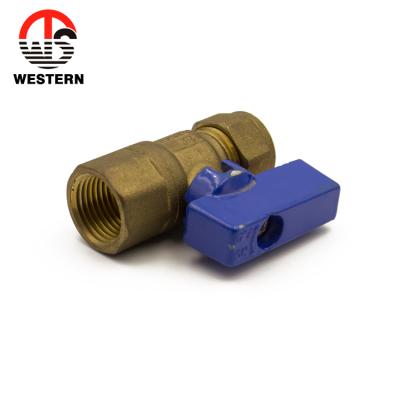 China General Factory Shipping Standard Forging Brass Mini Valve With Butterfly Handle For Home for sale