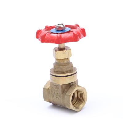 China 200WOG FXF General Thread Brass Stop Gate Valve SOAK WITH color surface IRON Handwheel for sale