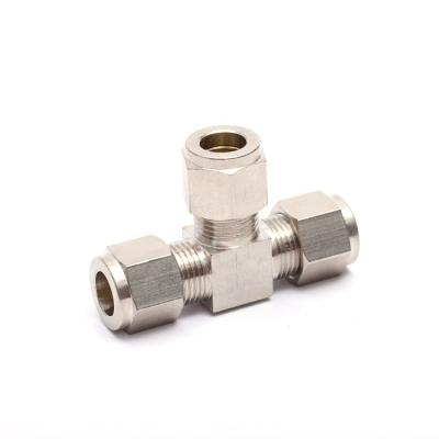 China Brass High Quality Chrome Plated Chinese Factory Low Price Forged Brass Tee Compression Fitting for sale