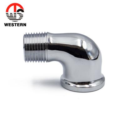 China Pipe Piece Polish Chrome Plated Brass Sanitary Fittings Straight Elbow Pipe Modern Male For Water for sale