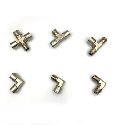 China Nickel Plated Air Hose Part Hose Connector China Female Male Threaded Forged Brass Pneumatic Fitting for sale