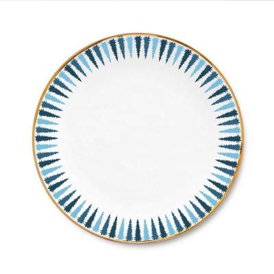 China Wholesale Stocked Christmas Dinner Plate Dark Blue Porcelain Dish Ceramic Dinnerware For Home for sale