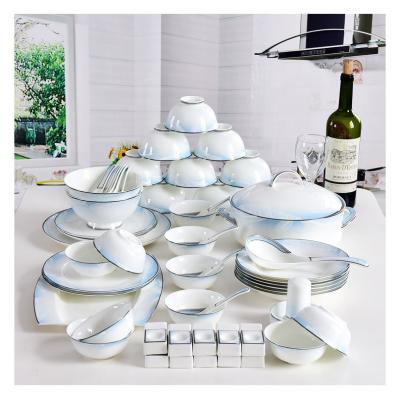 China Luxury Stocked Kitchen Tool Ceramic Dinner Set Bone China High Quality Dinner Set for sale