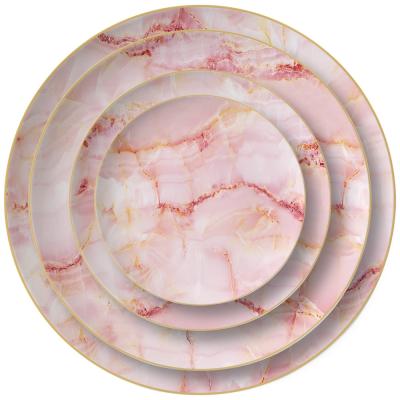 China Viable Wholesale Ceramic Chinese Ceramic Dinnerware Dish Bone China 4pcs Charger Plate Fine Charger Dish Sets for sale