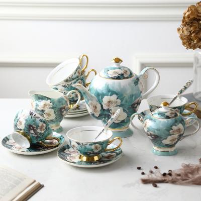 China Stored Bone China Afternoon Tea Set Coffee English European Style Cup And Saucer Set Home Coffee Set Gift Box for sale