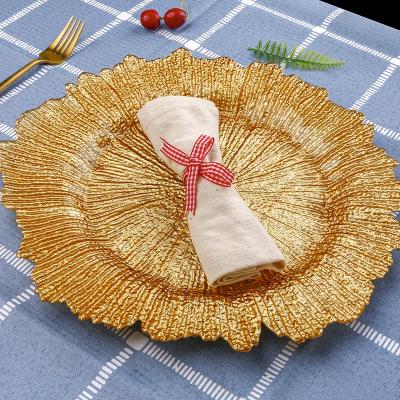 China Wholesale European Fruit Dish Lace Color Dish Snowflake Style Steak Stocked Western Protection Dish for sale