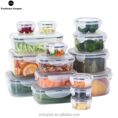 China Freshness Preservation 16 Piece Food Grade Airtight Plastic Food Storage Containers Set With Easy Snap Lids for sale