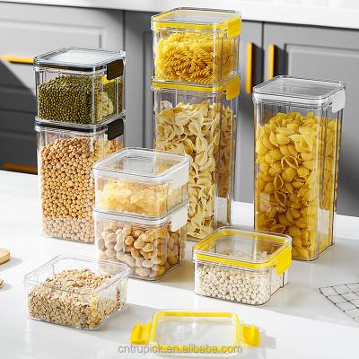 China Freshness Preservation Kitchen Cereal Energy Plastic Rice Food Plastic Airtight Storage Container Set With Lids for sale