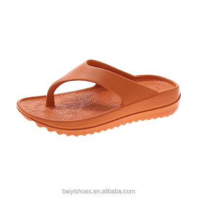 China Cushioning Baiyi Summer Unisex Flip Flops Beach Non-slip Neutral Slippers Shape Couples Flip Flops for sale