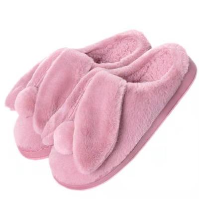 China Winter Parent-child Fur Rabbit Baiyi Warm Cotton Slippers Household Fur Cartoon Slippers Three-piece Thermal Shoes for sale