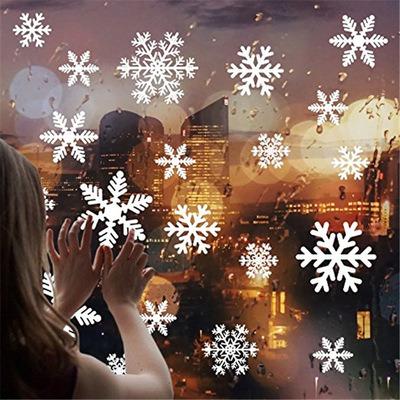 China Removable Waterproof+Eco-friendly Christmas Decorations Snowflake Window Glass Stickers Window Stickers Christmas Wall Stickers for sale