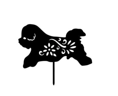 China Wholesale Outdoor Decoration Black Acrylic Garden Map China Dog Animal Ornament for sale