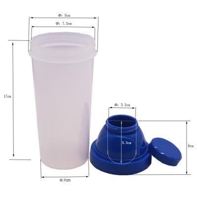 China 2021 Newly Developed Custom Cheap Plastic Portable PE PP Carry Sport Gym Workout Shaker Water Bottle With Protein Container for sale