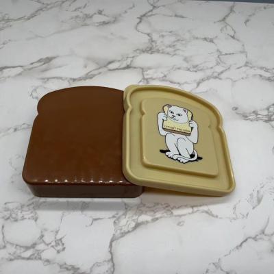 China Brown 2022 Leakproof Microwavable Food Grade Toast Bento Kid Custom Cartoon Sandwich Different Shape Design Plastic Animal Bowl for sale