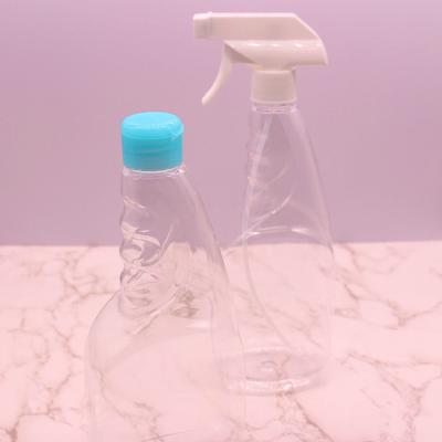 China Household Products Manufacture 500ml 300ml Clean Recycle Cute Flat Plastic Spray Bottle for sale