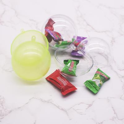 China Recycled Materials Clear Gift Box Lid Round Sweet Plastic Ball Candy Containers for sale