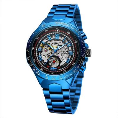 China WINNER 016 Brand Selling Three Needle Automatic Mechanical Wrist Watch New Hot Design GMT886 Movement Small Fashion Men's High Quality Stainless Band for sale