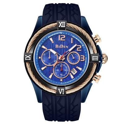 China Fashionable Day/Date Design Silicone Band Alloy Watch Case Biden Waterproof 0192 Teenagers Wrist Analog Display Quartz Movement Watches for sale