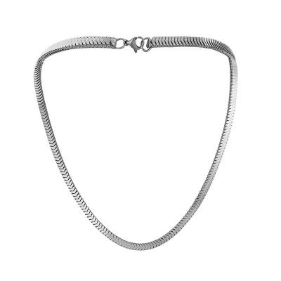 China Trendy Flat Cute Snake Flat Thin Chain Stainless Steel Series Necklaces Male Snake Necklace Jewelry Gift for sale