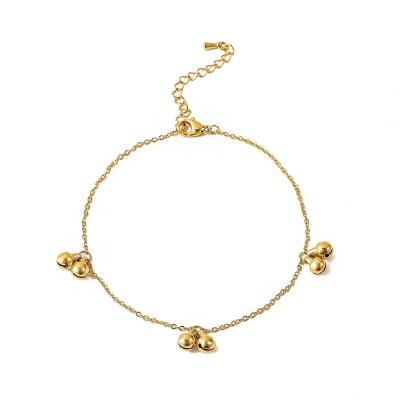 China Cute Foot Jewelry Stainless Steel Anklet Chain Set Child Bell Anklets Children Foot Jewelry Anklets Chain Elegant Series for sale