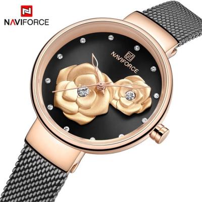 China Factory Price Elegant Day/Date Women Waterproof Stainless Steel Strap Naviforce Ladies Wristwatches Jewelry Gift for sale