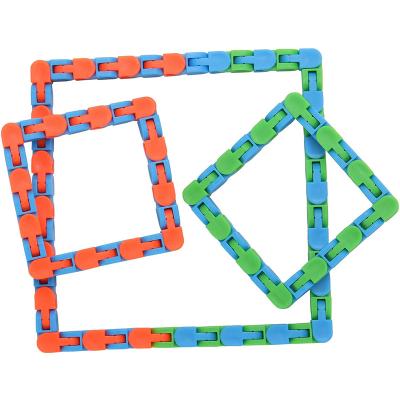 China Wacky Links 24-Way Vision Snap and Click Wiggle Toys Finger Sensory Toys Snake Puzzles for Relaxing Party Wiggle Toys for sale