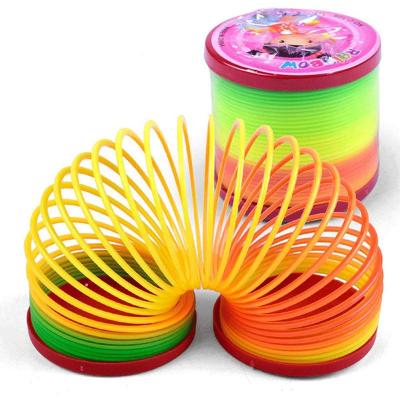 China Emotion Rainbow Magic Colorful Rainbow Spring Toys Neon Plastic Party Supplies Easter Halloween Boys Girls Gift Toys for sale