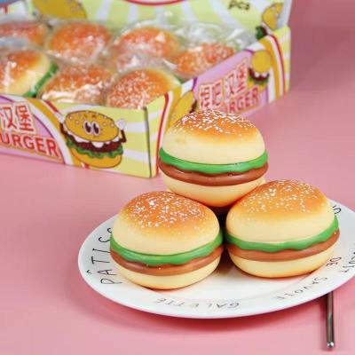 China Delicate Emotion Simulation Hamburger Toy Squeeze Music Vent Artifact Decompress Hamburger Children Toys for sale