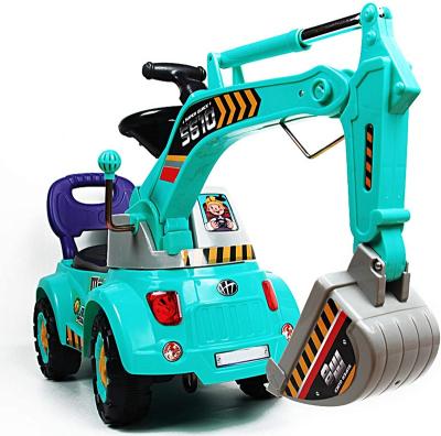 China Safety Three-in-One Grab, Excavator And Cart, Kids Ride On Car Toy With Lights And Sounds for sale