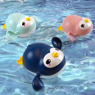 China Funny Kid Children Bathing On Cogs Chain Baby Bathing Baby Cartoon Swimming Penguin Playing In Water Toys for sale