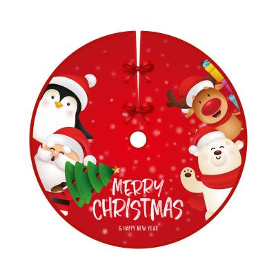 China Classic/Retro 35 Inches Tall Retro Polyester Christmas Tree Skirt Christmas Decorations Red Classic Tree Skirt for sale