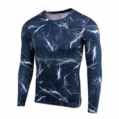 China 2016 New Design Antibacterial Mens Long Sleeve Sublimation Compression Shirts for sale