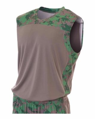 China Shirts & Tops Sale 100%Polyester Custom Camouflage Top Wholesale Quick Dry Camouflage Basketball Uniform for sale